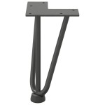 vidaXL Picioare tip agrafă pentru măsuță de cafea, 4 buc., antracit, 20 cm, oțel masiv