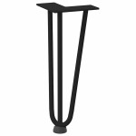 vidaXL Picioare tip agrafă pentru măsuță de cafea, 4 buc., negru, 30 cm, oțel masiv