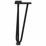 vidaXL Picioare tip agrafă pentru măsuță de cafea, 4 buc., negru, 30 cm, oțel masiv
