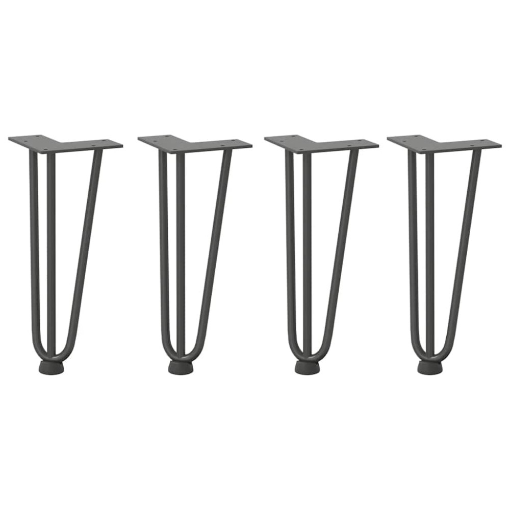 vidaXL Picioare tip agrafă pentru măsuță de cafea, 4 buc., antracit, 30 cm, oțel masiv