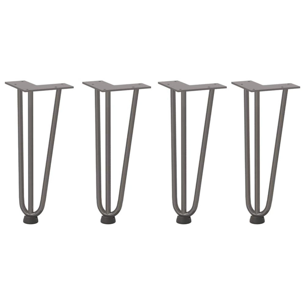 vidaXL Picioare tip agrafă pentru măsuță de cafea, 4 buc., oțel natural, 30 cm, oțel masiv