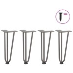 vidaXL Picioare tip agrafă pentru măsuță de cafea, 4 buc., oțel natural, 30 cm, oțel masiv