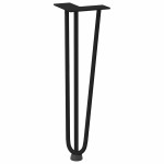 vidaXL Picioare tip agrafă pentru măsuță de cafea, 4 buc., negru, 42 cm, oțel masiv