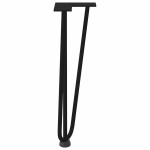 vidaXL Picioare tip agrafă pentru măsuță de cafea, 4 buc., negru, 42 cm, oțel masiv