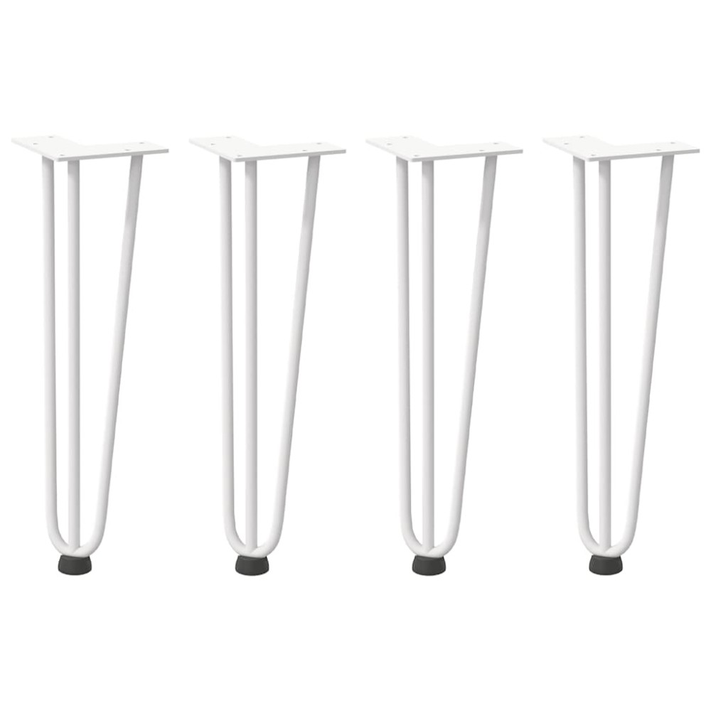 vidaXL Picioare tip agrafă pentru măsuță de cafea, 4 buc., alb, 42 cm, oțel masiv