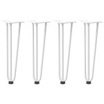 vidaXL Picioare tip agrafă pentru măsuță de cafea, 4 buc., alb, 42 cm, oțel masiv vidaXL Picioare tip agrafă pentru măsuță de cafea, 4 buc., alb, 42 cm, oțel masiv