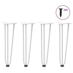 vidaXL Picioare tip agrafă pentru măsuță de cafea, 4 buc., alb, 42 cm, oțel masiv vidaXL Picioare tip agrafă pentru măsuță de cafea, 4 buc., alb, 42 cm, oțel masiv