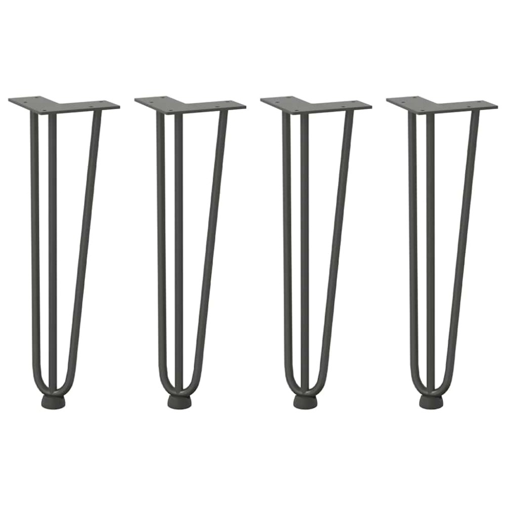 vidaXL Picioare tip agrafă pentru măsuță de cafea, 4 buc., antracit, 42 cm, oțel masiv