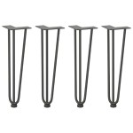 vidaXL Picioare tip agrafă pentru măsuță de cafea, 4 buc., antracit, 42 cm, oțel masiv