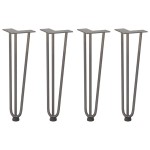 vidaXL Picioare tip agrafă pentru măsuță de cafea, 4 buc., oțel natural, 42 cm, oțel masiv