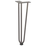 vidaXL Picioare tip agrafă pentru măsuță de cafea, 4 buc., oțel natural, 42 cm, oțel masiv