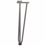 vidaXL Picioare tip agrafă pentru măsuță de cafea, 4 buc., oțel natural, 42 cm, oțel masiv