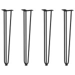 vidaXL picioare tip ac de păr pentru masă consolă, 4 buc., negru, 72 cm, oțel masiv vidaXL picioare tip ac de păr pentru masă consolă, 4 buc., negru, 72 cm, oțel masiv