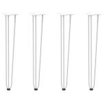 vidaXL picioare tip ac de păr pentru masă consolă, 4 buc., alb, 72 cm, oțel masiv vidaXL picioare tip ac de păr pentru masă consolă, 4 buc., alb, 72 cm, oțel masiv