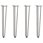 vidaXL picioare tip ac de păr pentru masă consolă, 4 buc., oțel natural, 72 cm, oțel masiv vidaXL picioare tip ac de păr pentru masă consolă, 4 buc., oțel natural, 72 cm, oțel masiv