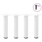 vidaXL Picioare pentru măsuță de cafea, 4 buc., alb, 30-32 cm, oțel