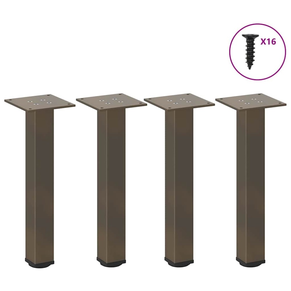 vidaXL Picioare pentru măsuță de cafea, 4 buc., oțel natural, 30-32 cm