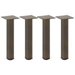 vidaXL Picioare pentru masă de cafea, 4 buc., oțel natural, 42-44 cm