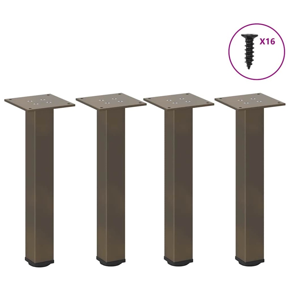 vidaXL Picioare pentru masă de cafea, 4 buc., oțel natural, 42-44 cm
