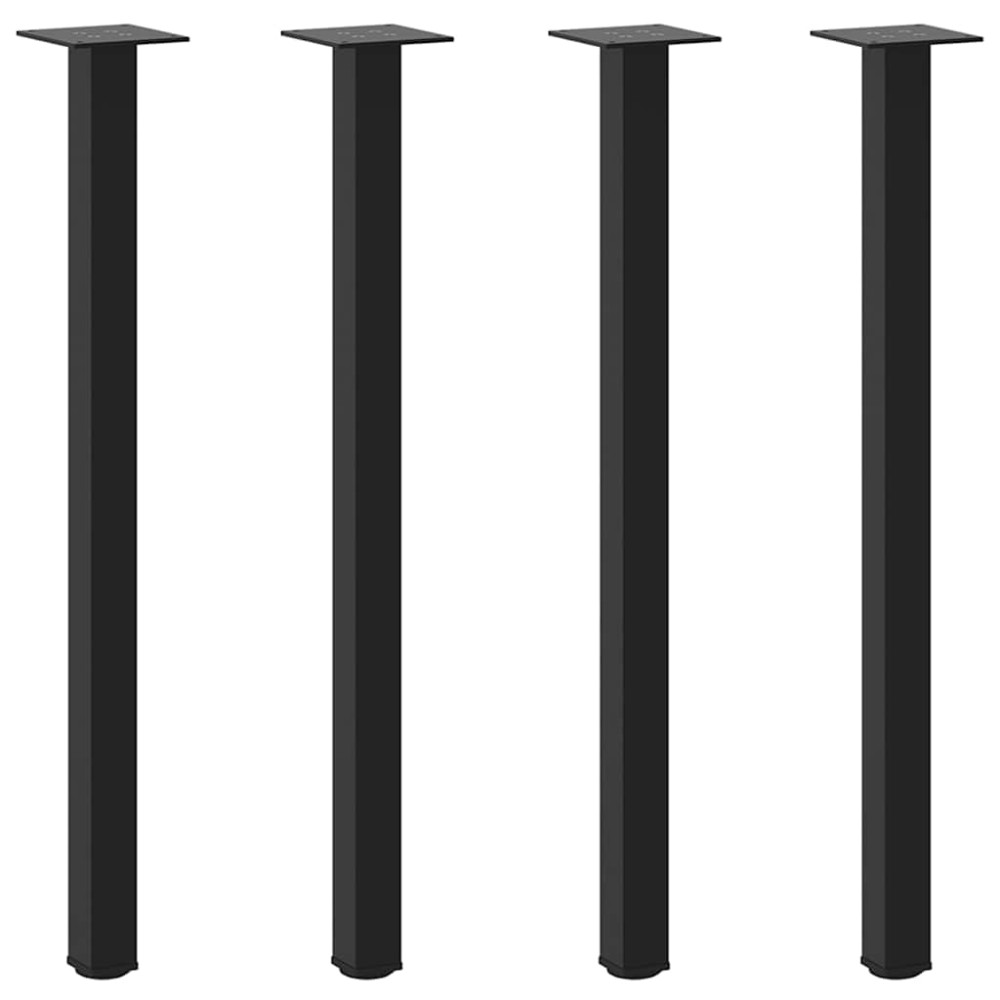 vidaXL Picioare masă consolă, 4 buc., negru, 72-74 cm, oțel