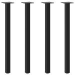 vidaXL Picioare masă consolă, 4 buc., negru, 72-74 cm, oțel