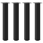 vidaXL Picioare masă consolă, 4 buc., negru, 72-74 cm, oțel