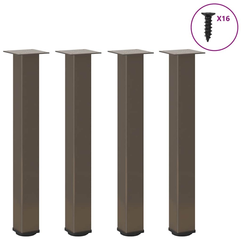 vidaXL Picioare masă consolă, 4 buc., oțel natural, 72-74 cm