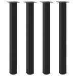 vidaXL Picioare de masă de bar, 4 buc., negru, 90-92 cm, oțel