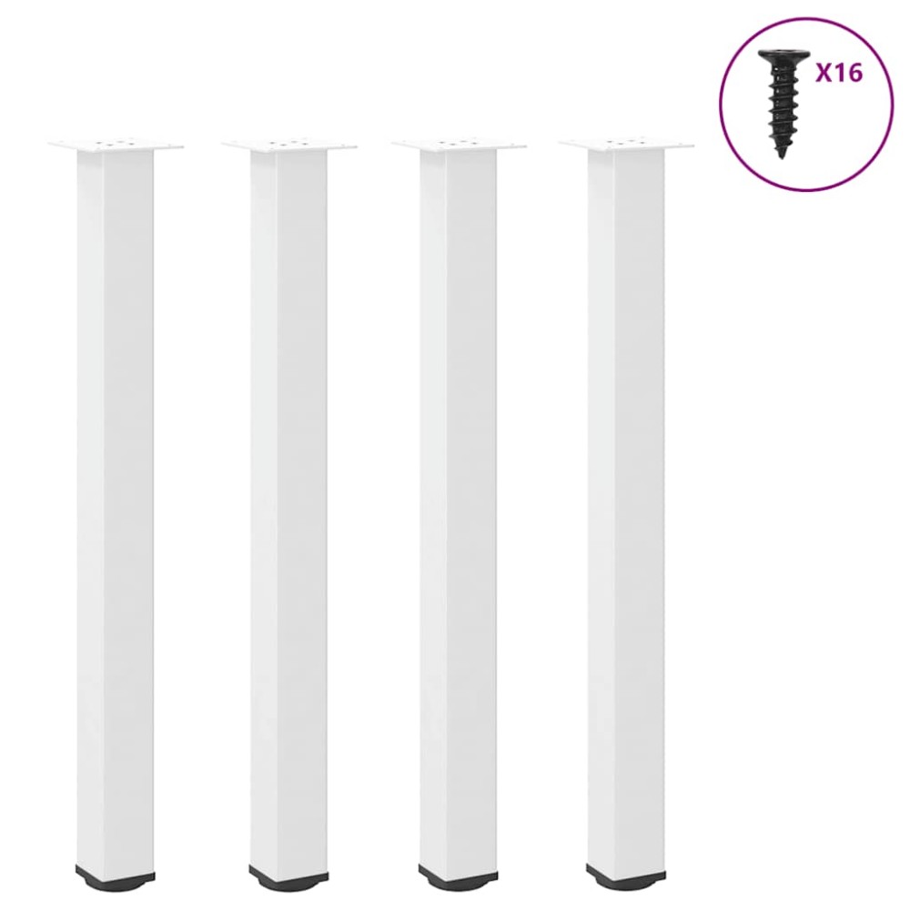 vidaXL Picioare de masă de bar, 4 buc., alb, 100-102 cm, oțel