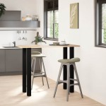 vidaXL Picioare de masă de bar, 4 buc., negru, 110-112 cm, oțel