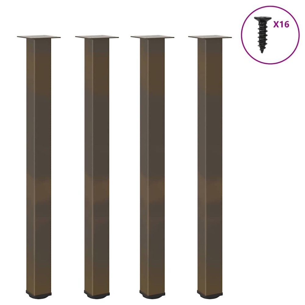 vidaXL Picioare de masă de bar, 4 buc., oțel natural, 110-112 cm