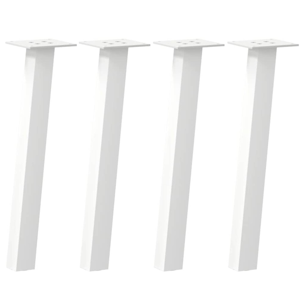 vidaXL Picioare pentru măsuță de cafea, 4 buc., alb, 42 cm, oțel