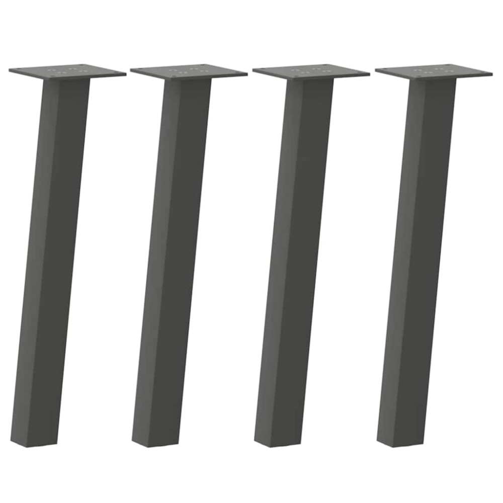 vidaXL Picioare pentru măsuță de cafea, antracit, 42 cm, oțel, 4 buc.