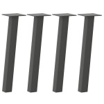 vidaXL Picioare pentru măsuță de cafea, antracit, 42 cm, oțel, 4 buc.