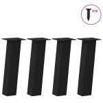 vidaXL Picioare pentru măsuță de cafea, 4 buc., negru, 30 cm, oțel