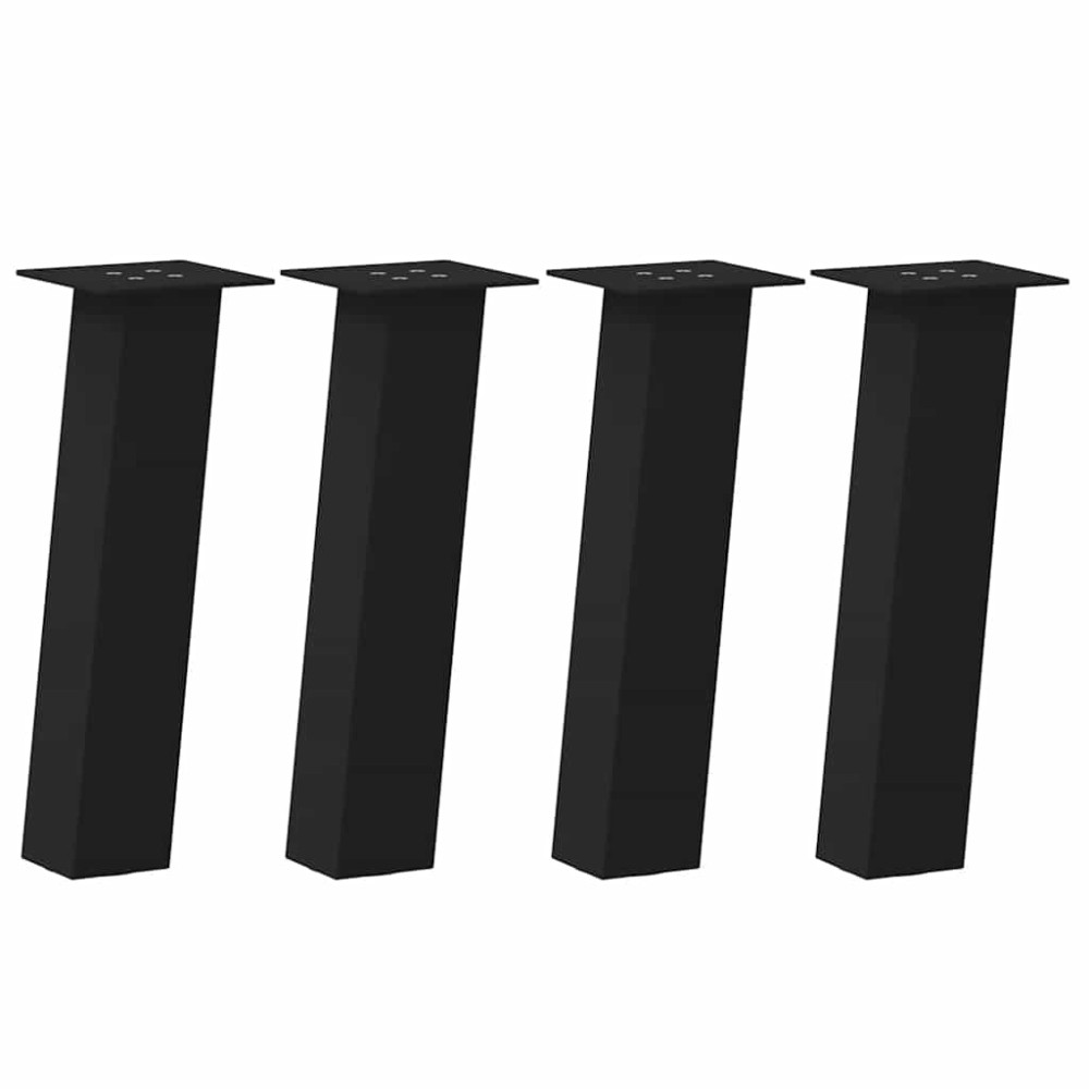 vidaXL Picioare pentru măsuță de cafea, 4 buc., negru, 42 cm, oțel