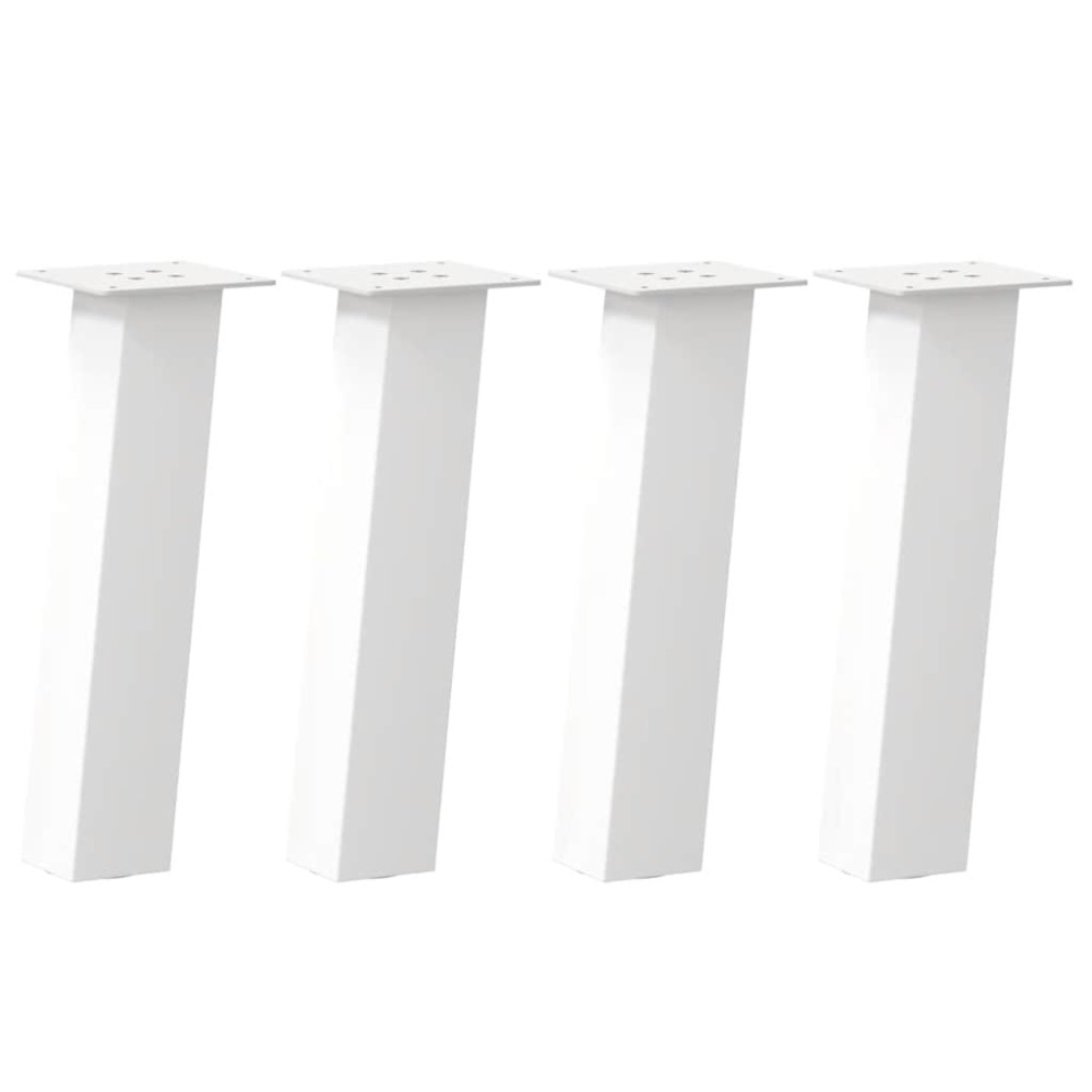vidaXL Picioare pentru măsuță de cafea, 4 buc., alb, 42 cm, oțel