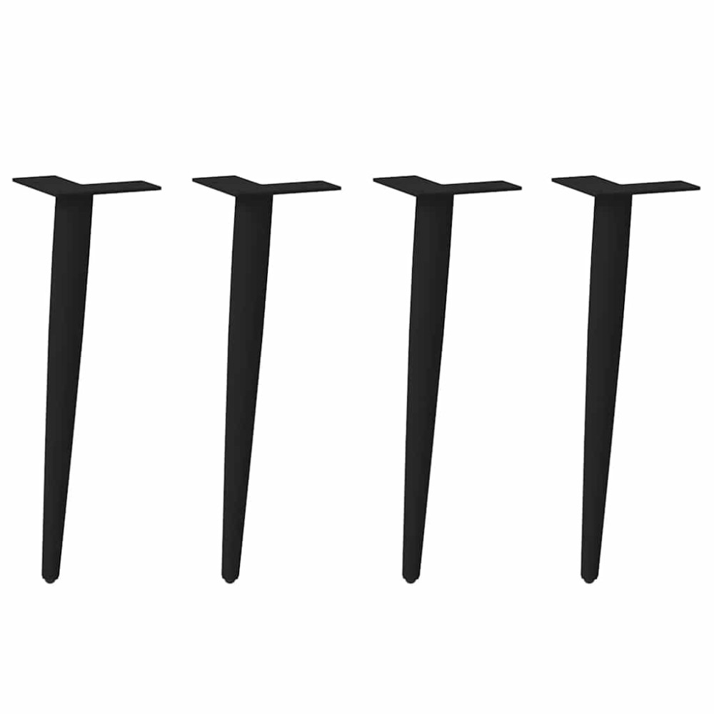 vidaXL Picioare pentru măsuță de cafea, formă conică, 4 buc., negru, 30-31 cm, oțel