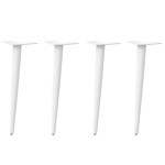 vidaXL Picioare pentru măsuță de cafea, formă conică, 4 buc., alb, 30-31 cm, oțel