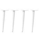 vidaXL Picioare pentru măsuță de cafea, formă conică, 4 buc., alb, 42-43 cm, oțel