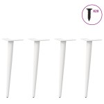 vidaXL Picioare pentru măsuță de cafea, formă conică, 4 buc., alb, 42-43 cm, oțel