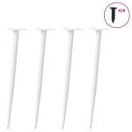 vidaXL Picioare de masă consolă formă conică, 4 buc., alb, 72-73 cm, oțel vidaXL Picioare de masă consolă formă conică, 4 buc., alb, 72-73 cm, oțel