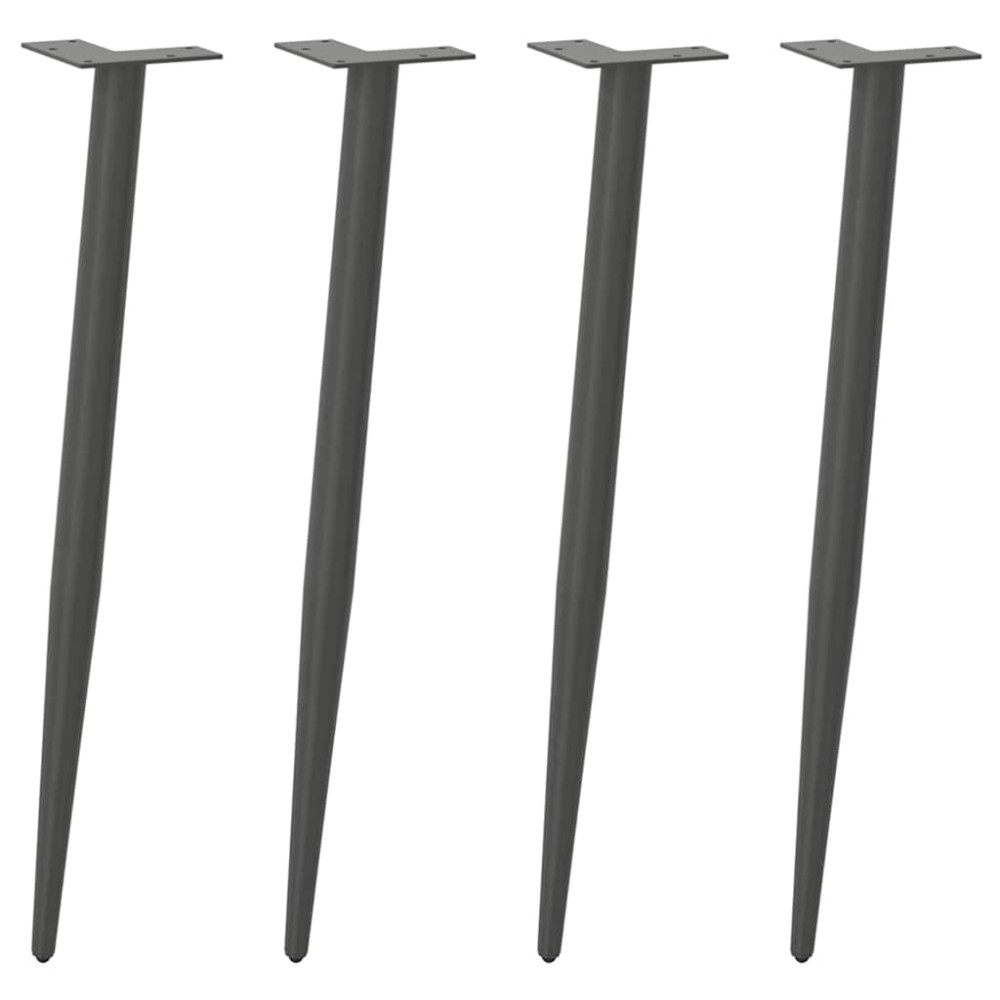 vidaXL Picioare de masă consolă formă conică 4 buc. antracit 72-73 cm oțel