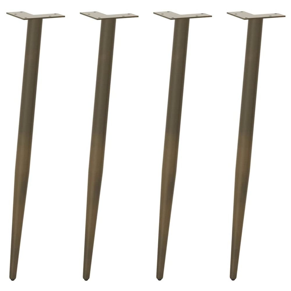 vidaXL Picioare de masă consolă formă conică, 4 buc., oțel natural, 72-73 cm