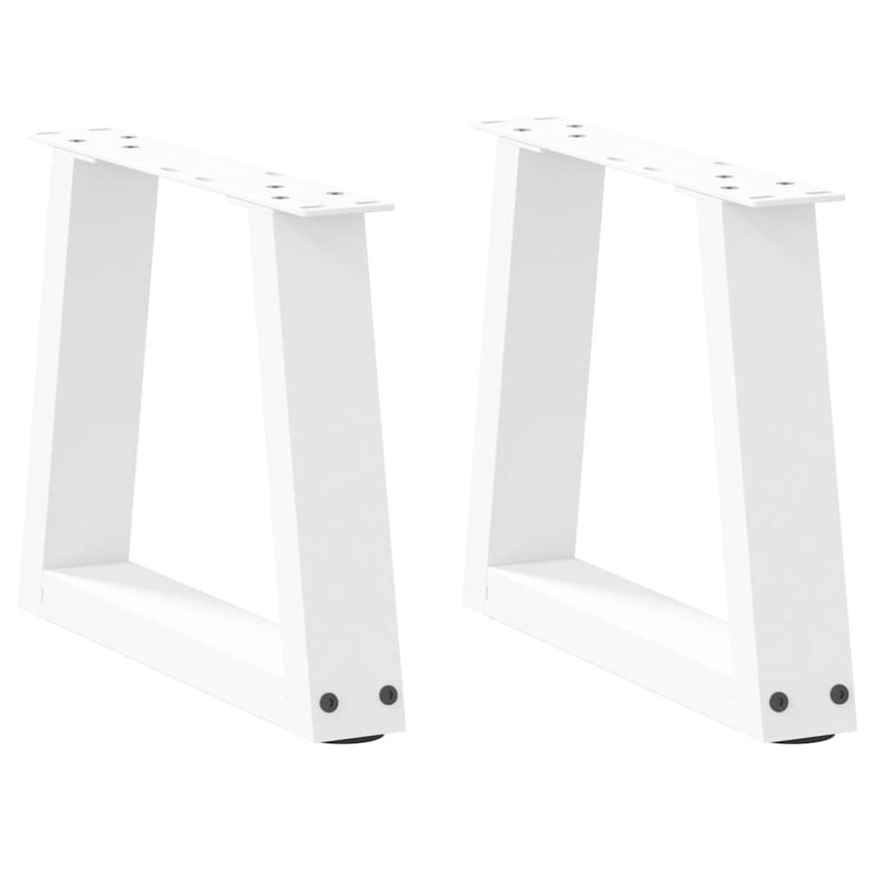 vidaXL Picioare pentru măsuță de cafea în formă de V, 2 buc., alb, 30x(30-31,3) cm, oțel