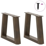 vidaXL Picioare pentru măsuță de cafea în formă de V, 2 buc., oțel natural, 30x(30-31,3) cm