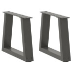 vidaXL Picioare pentru măsuță de cafea în formă de V, 2 buc., antracit, 40x(30-31,3) cm, oțel