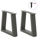 vidaXL Picioare pentru măsuță de cafea în formă de V, 2 buc., antracit, 40x(30-31,3) cm, oțel