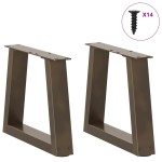 vidaXL Picioare pentru măsuță de cafea în formă de V, 2 buc., oțel natural, 40x(30-31,3) cm
