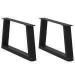 vidaXL Picioare pentru măsuță de cafea în formă de V, 2 buc., negru, 50x(30-31,3) cm, oțel